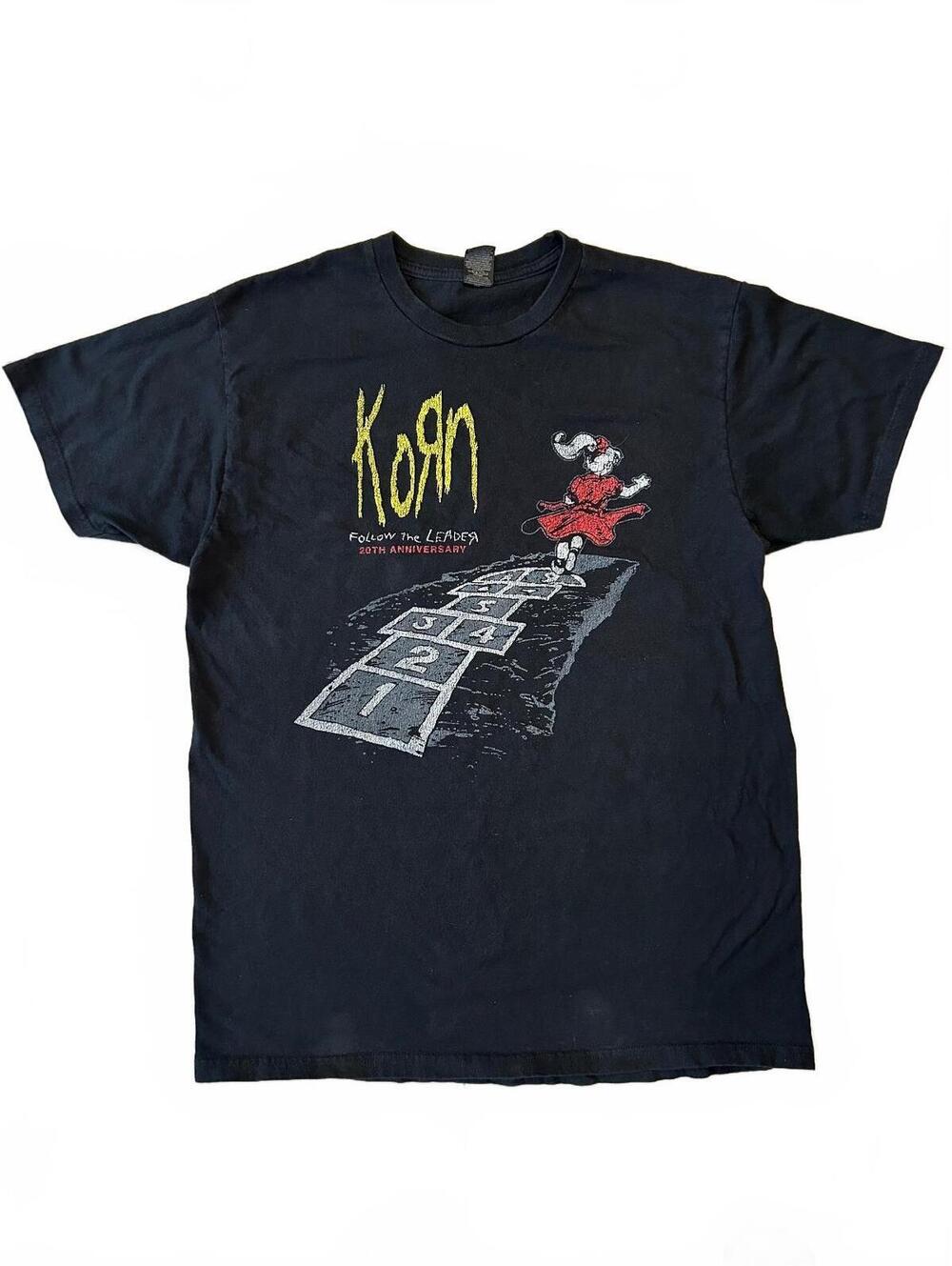 Korn Follow The Leader 25th Anniversary T-Shirt Black Band Reprint Vintage